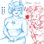  0u0 2025 aradia_megido aranea_serket chubstuck dancestors dream_ghost emoticon fullres godtier maid monochrome starter_outfit sufferer_necklace text time_aspect zim-exe8 