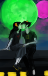  2014 2spooky alisonnyash alternia aradia_megido fullres green_moon kiss no_glasses pink_moon profile redrom shipping sitting sollux_captor starter_outfit 