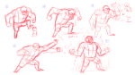 2016 artificial_limb fullres lord_english monochrome no_shirt paperseverywhere sketch strife text