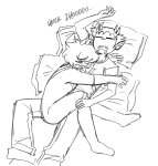 2024 ancest bed broconwhore captors dancestors fullres grayscale honey_mustard lying mituna_captor no_hat redrom shipping sketch sleeping sollux_captor starter_outfit text