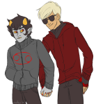  casual dave_strider fashion holding_hands karkat_vantas rauthaz red_knight_district redrom shipping 