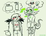 2024 caliborn calliope casual cherubim daily dailycherubs fullres grayscale highlight_color jaggy_lines lineart musclestuck siblings:caliborncalliope starter_outfit text thought_balloon undertale winged_cherub word_balloon