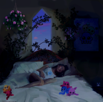 2014 acornbunny bed flowers fullres_export_attempted jade's_house jade_harley lying night pajamas sleeping solo squiddles starter_outfit