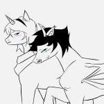 2025 4l1cesx_2 crossover fullres grayscale highlight_color kanaya_maryam monochrome my_little_pony ponified profile rose_lalonde sweat