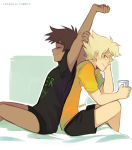 2016 back_to_back beverage casual dirk_strider fashion freckles fullres ikimaru jake_english no_glasses pumpkin_patch redrom shipping sitting text