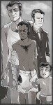 2014 artificial_limb body_hair bucket cd clubs_deuce dd diamonds_droog facial_hair fullres grayscale hb hearts_boxcars humanized jack_noir midnight_crew no_hat no_shirt scars spade spades_slick swimsuit tyska
