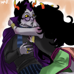  2011 back_angle blush dusking eridan_ampora eriferi feferi_peixes fullres kiss redrom shipping starter_outfit 