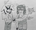 2025 equius_zahhak fankid fullres grayscale holding_hands ladycorthon native_source pencil starter_outfit text
