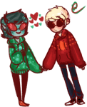  aspect_hoodie coolkids dave_strider heart holding_hands mind_aspect redrom shipping tacky-jeans terezi_pyrope time_aspect 