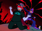  2024 bard blindfold blood codtier crying fullres gamzee_makara godtier hope_aspect jake_english kneeling melerbytes page panel_redraw rage_aspect scars sober_gamzee starter_outfit terezi_pyrope 
