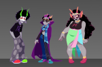 2023 alternate_hair chubstuck cottonflurry eridan_ampora fashion feferi_peixes freckles fullres gamzee_makara gills starter_outfit