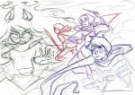  2013 beta_kids breath_aspect caledfwlch dave_strider dogtier fullres godtier grimbark heir jade_harley john_egbert kjunginger knight light_aspect midair rose_lalonde seer sketch space_aspect theme_coloring thorns_of_oglogoth time_aspect witch 