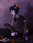  2011 blood dead fullres gamzee_makara head_out_of_frame liralicia sitting sober_gamzee starter_outfit tavros_nitram 