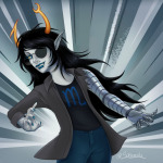  2025 artificial_limb eyepatch fullres homestuck:_the_animated_pilot panel_redraw solo sonyashx starter_outfit vriska_serket 