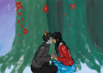  holding_hands jade_harley karkat_vantas kats_and_dogs kiss land_of_frost_and_frogs missartiste redrom shipping squiddlejacket trees 