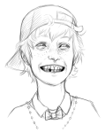  catertothehollow freckles grayscale headshot humanized lil_cal sketch solo 