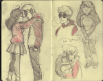  art_dump dave_strider dress_of_eclectica highlight_color jade_harley leverets redrom sepia shipping sketch spacetime squiddlejacket word_balloon 