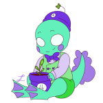 2018 animalstuck blush clover clover_with_a_mouth felt flowers fullres karmagicians solo transparent