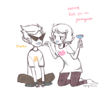  alcohol cocktail_glass dirk_strider kneeling lipstick_tube nymphicus roxy_lalonde starter_outfit 