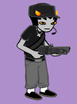  2026 au cosplay crossover fashion fullres gun image_manipulation jaggy_lines karkat_vantas simpleduality solo sprite_mode team_fortress_2 weapon 
