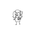2014 animated food grayscale hottang lineart no_glasses seeing_terezi solo terezi_pyrope