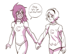  dreamself guns_and_roses holding_hands jade_harley monochrome paradox_space redrom rose_lalonde shipping venidel word_balloon 