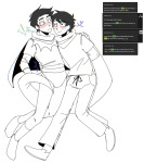  ! 2025 arm_around_shoulder ask blackoutbruh blush breath_aspect broken_source fullres godtier grayscale heart heir highlight_color hope_aspect incest jake_english john_egbert page redrom shipping windicuffs 