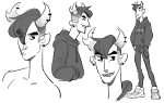  2018 body_modification fullres grayscale headshot hiveswap ladysantos30 mallek_adalov no_shirt solo 