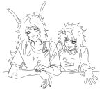  2026 alternate_hair fullres gamzee_makara grayscale karkat_vantas lineart monochrome rule63 starter_outfit tiniming66 