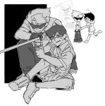  2025 beloz_hs dirk_strider fullres grayscale jake_english monochrome scars sitting starter_outfit sweat twin_m9_berettas unbreakable_katana 