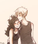  2013 casual dave_strider dogtier fashion freckles hug ikimaru jade_harley kiss no_glasses redrom shipping sketch spacetime 