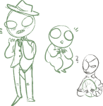 2015 ? agpicklefeet babies blush eyepatch fanfelt fedora felt food fullres hat jack_noir lineart monochrome no_hat scars spades_slick