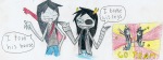  2010 adventure_time artificial_limb bromance crossover eyepatch fullres greyhare13 instrument stars starter_outfit text vriska_serket word_balloon 