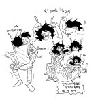 2025 artificial_limb back_angle crying fullres gamzee_makara grayscale hug language:korean pbj redrom robolegs shipping sitting sketch tavros_nitram text tiniming66