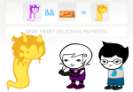  2025 alchemy casual_heiress_ensemble fefetasprite food foxy_kittyknit_dress fullres image_manipulation jaggy_lines jane_crocker rick_rickrolled roxy_lalonde spoon sprite text this_is_stupid 