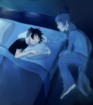  bed causticantilogy eridan_ampora erisol fanfic_art high_angle humanized redrom shipping sollux_captor 