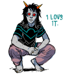  barefoot casual fashion no_glasses solo terezi_pyrope text victorylamp 