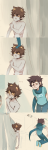 ... 2014 ? back_angle bathing blush breath_aspect comic communism fullres godtier grubscars heir ikimaru john_egbert karkat_vantas midair no_shirt redrom shipping text