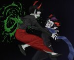  2026 back_angle blood crossover crying eridan_ampora fullres i_hate_fairyland invincible kanaya_maryam midair mistigri0000 no_cape parody profile starter_outfit strife sweat 