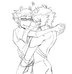 2024 ancest blush body_modification broconwhore captors dancestors fullres grayscale heart honey_mustard hug mituna_captor no_hat redrom shipping sketch sollux_captor starter_outfit