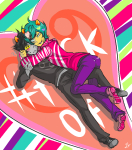  2013 ancest blush dancestors dream_ghost fullres hatemarriage jaggy_lines kankri_vantas karkat_vantas lunaticjin starter_outfit sweat text trickster_mode vantases zodiac_symbol 