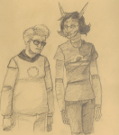  bromance coolkids dave_strider duodecalpha godtier knight pencil sepia terezi_pyrope time_aspect 
