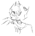  2025 blush body_modification fullres grayscale kanaya_maryam muwwwsky profile sketch solo starter_outfit 