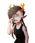  2018 aninnocentdemon body_modification crying dream_ghost fullres no_glasses solo vriska's_punk_outfit vriska_serket 