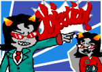  2026 ace_attorney bondage facial_hair fullres homestuck:_beyond_canon humorist parody pixel solo suit terezi_pyrope text 