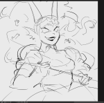  2025 ancestors art_program_in_frame beforus_ancestors blueeeberrypie body_modification fullres grayscale monochrome shepherd_constern sketch solo starter_outfit weapon 