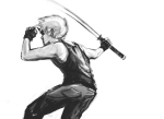  back_angle dirk_strider ftaires grayscale solo strong_tanktop unbreakable_katana 