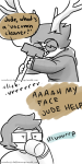  2017 beverage comic dammek fullres grayscale highlight_color hiveswap jude_harley monochrome starter_outfit text wcender word_balloon 