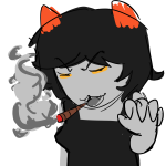  2026 au casual drug_use fashion fullres headshot nepeta_leijon no_hat pajamas smoking solo unhomelystuck 