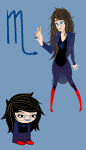  2011 au bana fashion fluorite_octet fullres humanized jaggy_lines solo spiders sprite_mode vriska_serket zodiac_symbol 